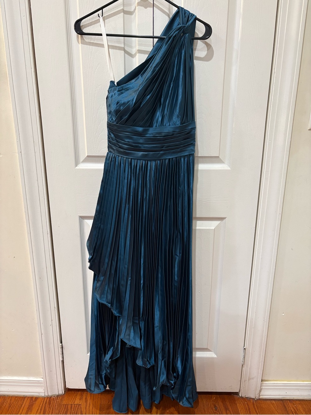 One-Shoulder Teal Pleated Evening Dress (I have all colors and styles and sizes